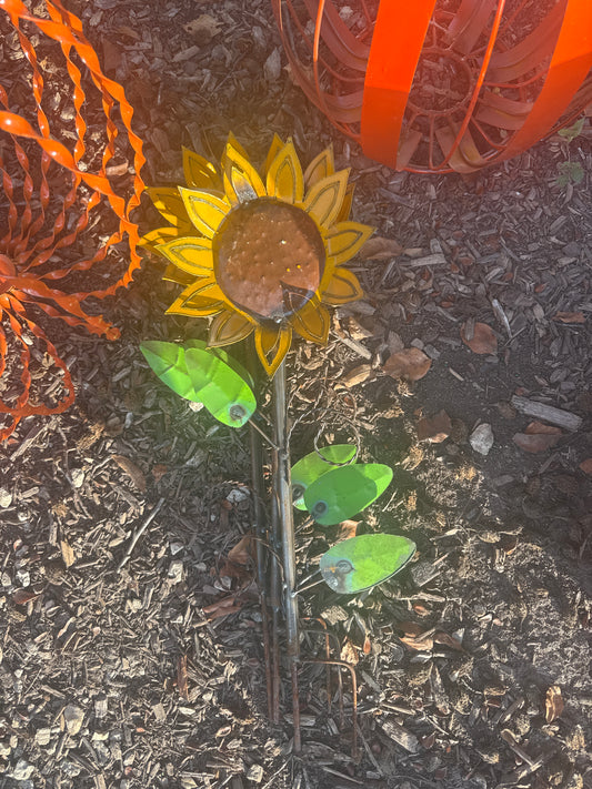 Metal Sunflower Stake