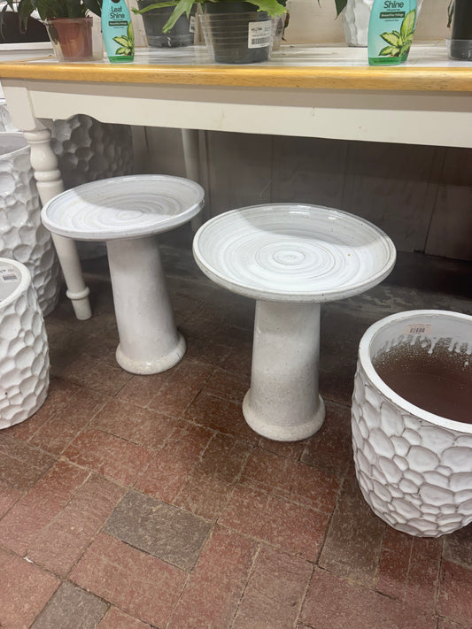 White Ceramic Bird Bath