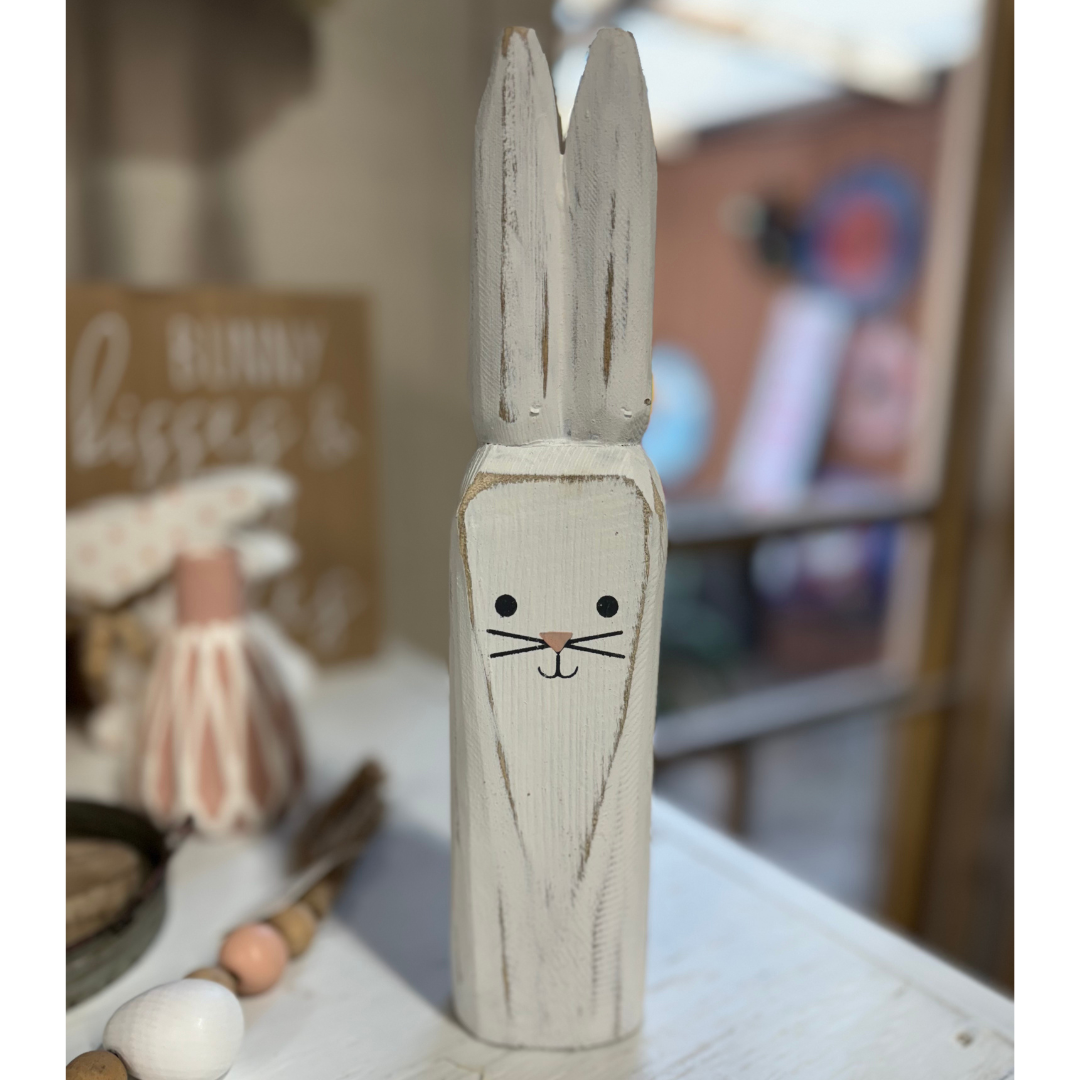 Mudpie Small White Wooden Bunny