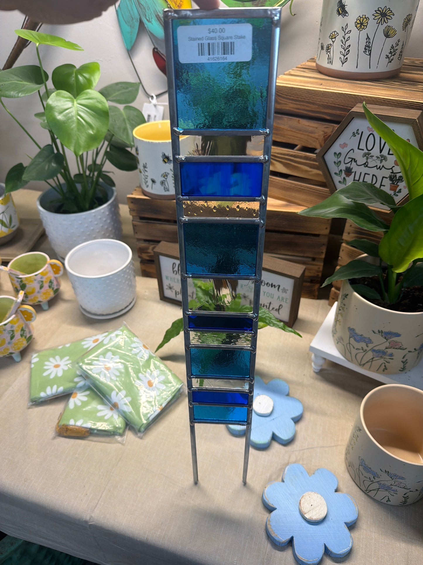 Stained Glass Square Stake