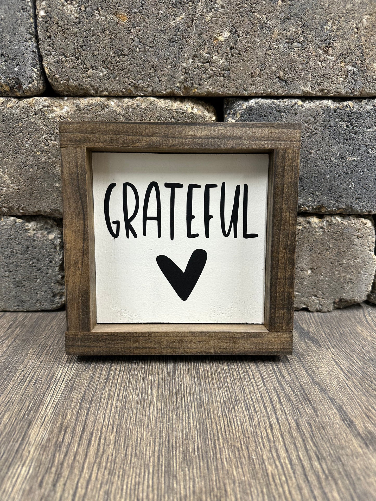 Grateful Wood Framed Sign