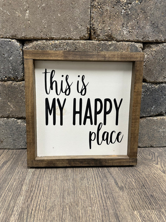 This Is My Happy Place Wood Framed Sign