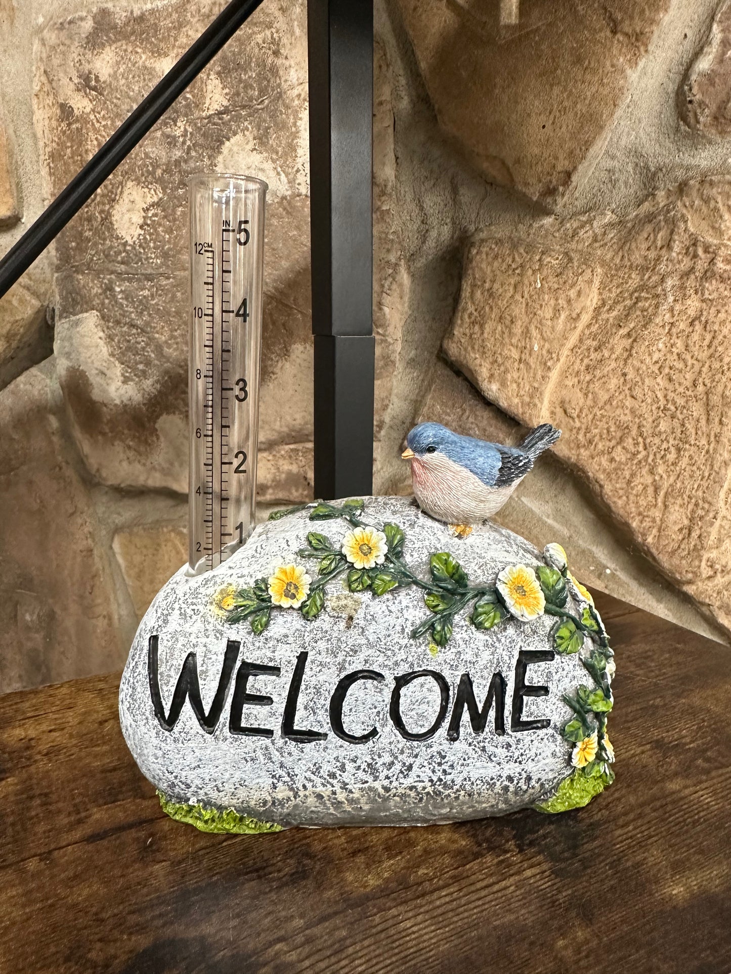Welcome Rock Rain Gauge