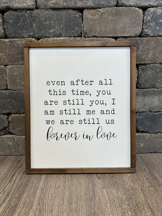 Forever In Love Wood Framed Sign