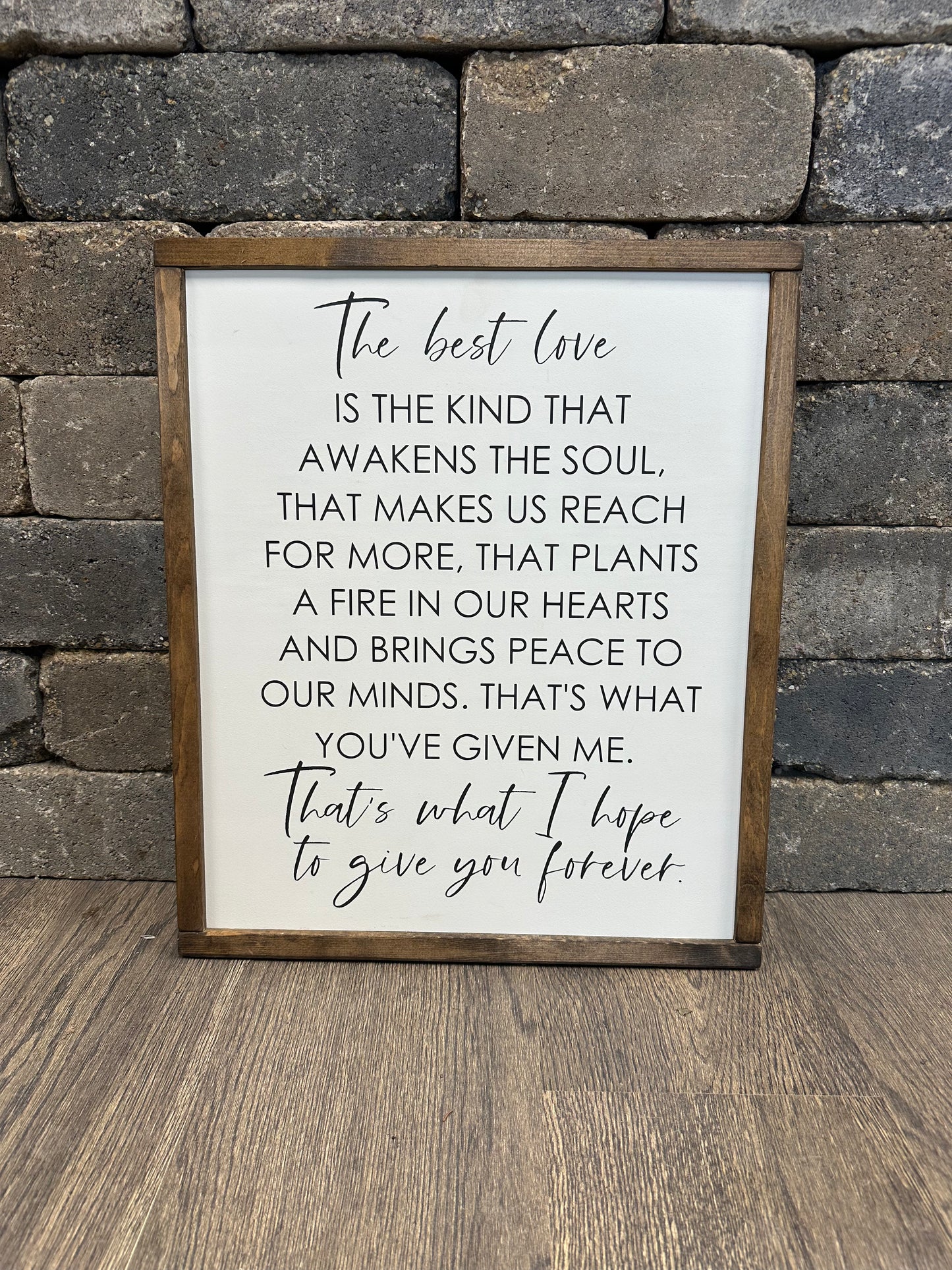 The Best Love Wood Framed Sign