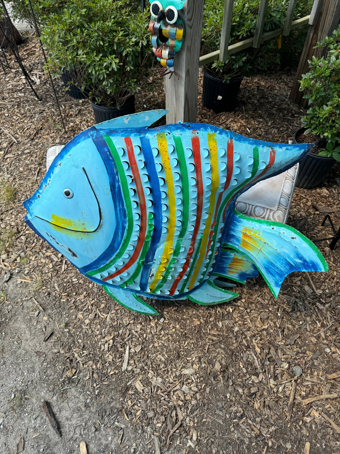 Large Metal Blue Fish