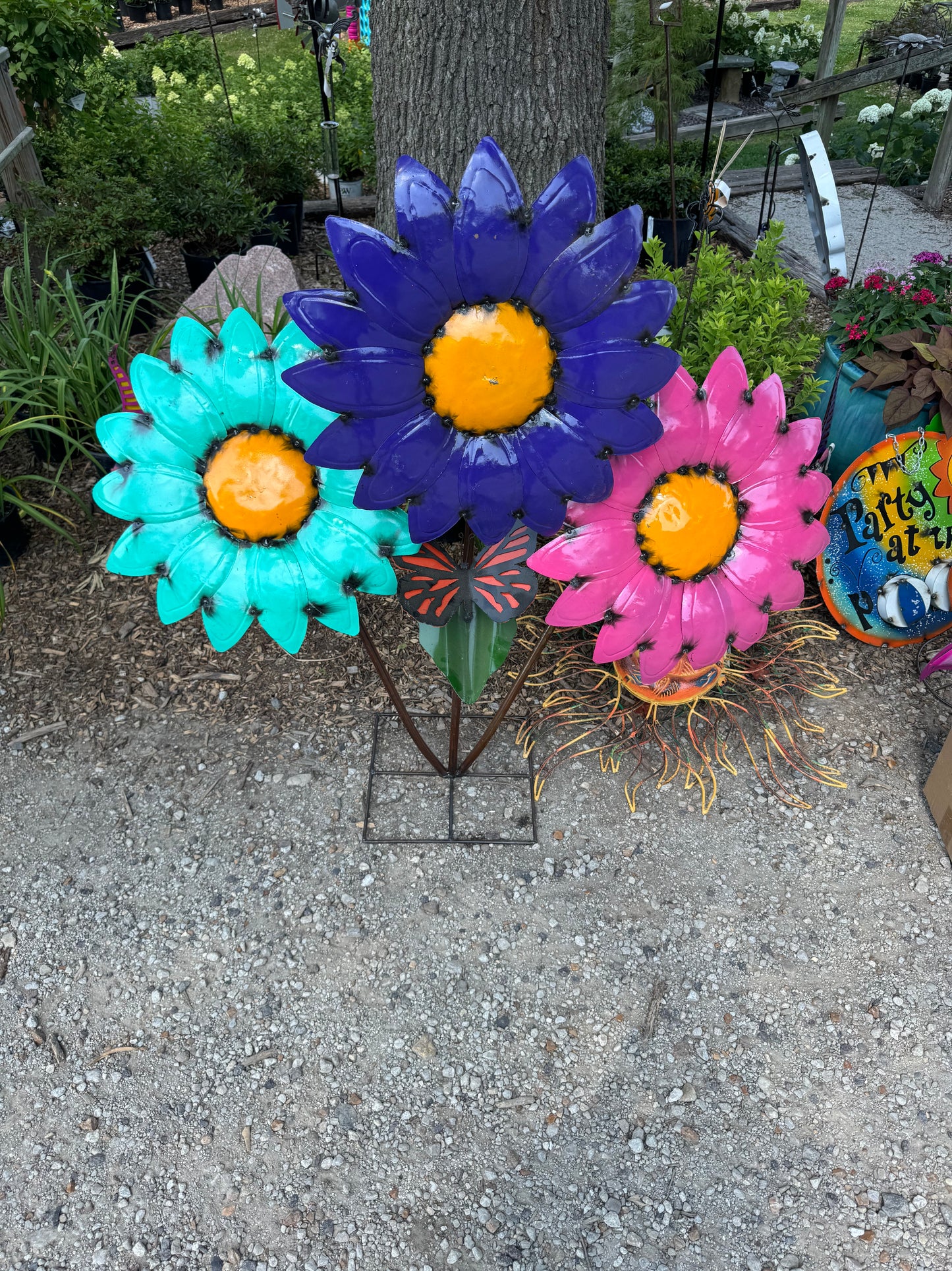 Triple Sunflower on Square Base