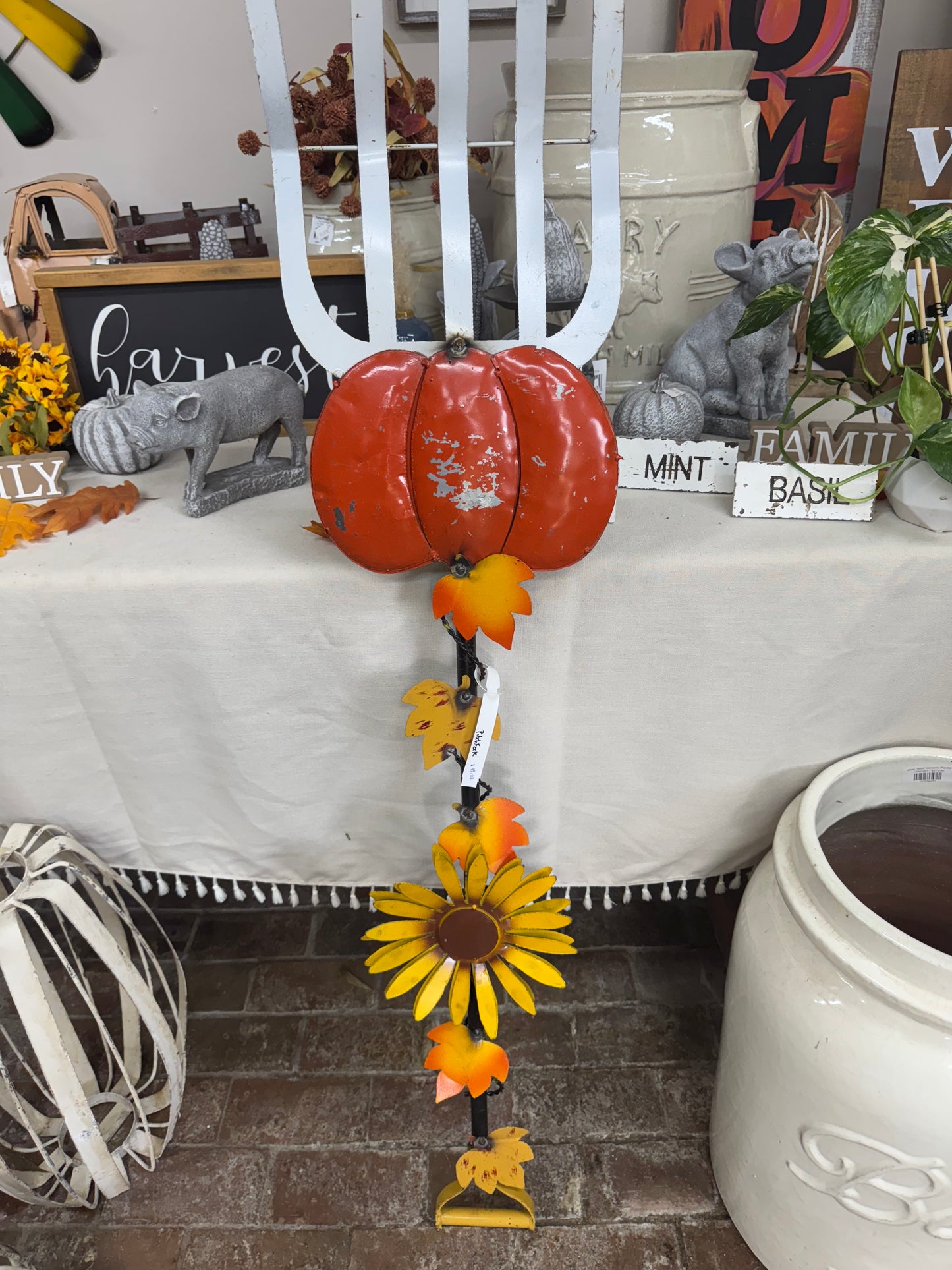 Pitch Fork with Sunflowers