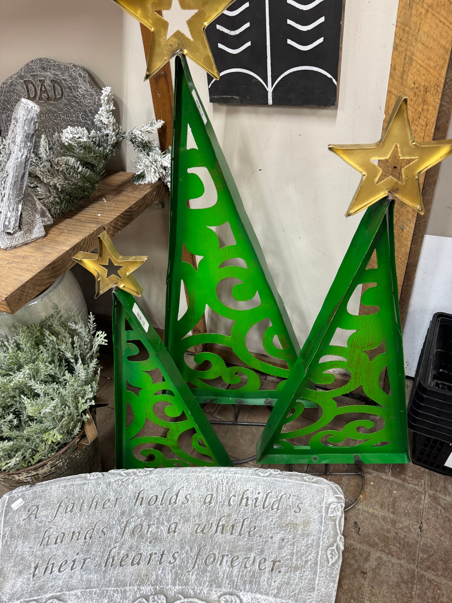 Metal Tree With Cutouts (Set of 3)