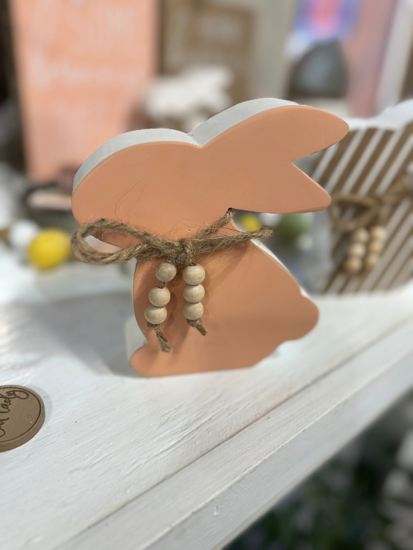 Wooden Bunny Shaped Decor