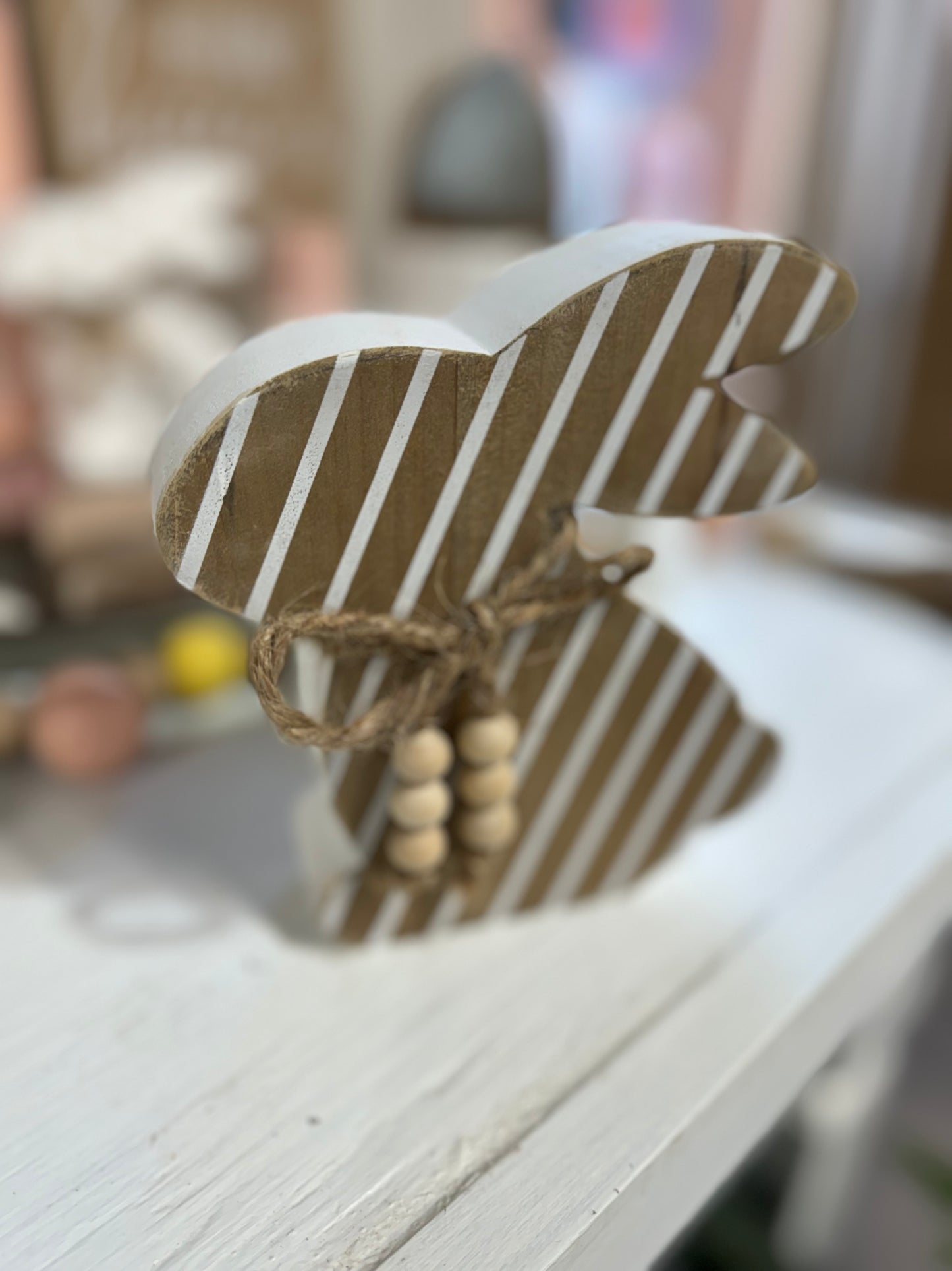 Wooden Bunny Shaped Decor
