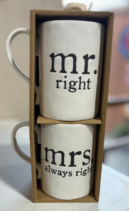 Mr. Right & Mrs. Always Right Mug Set