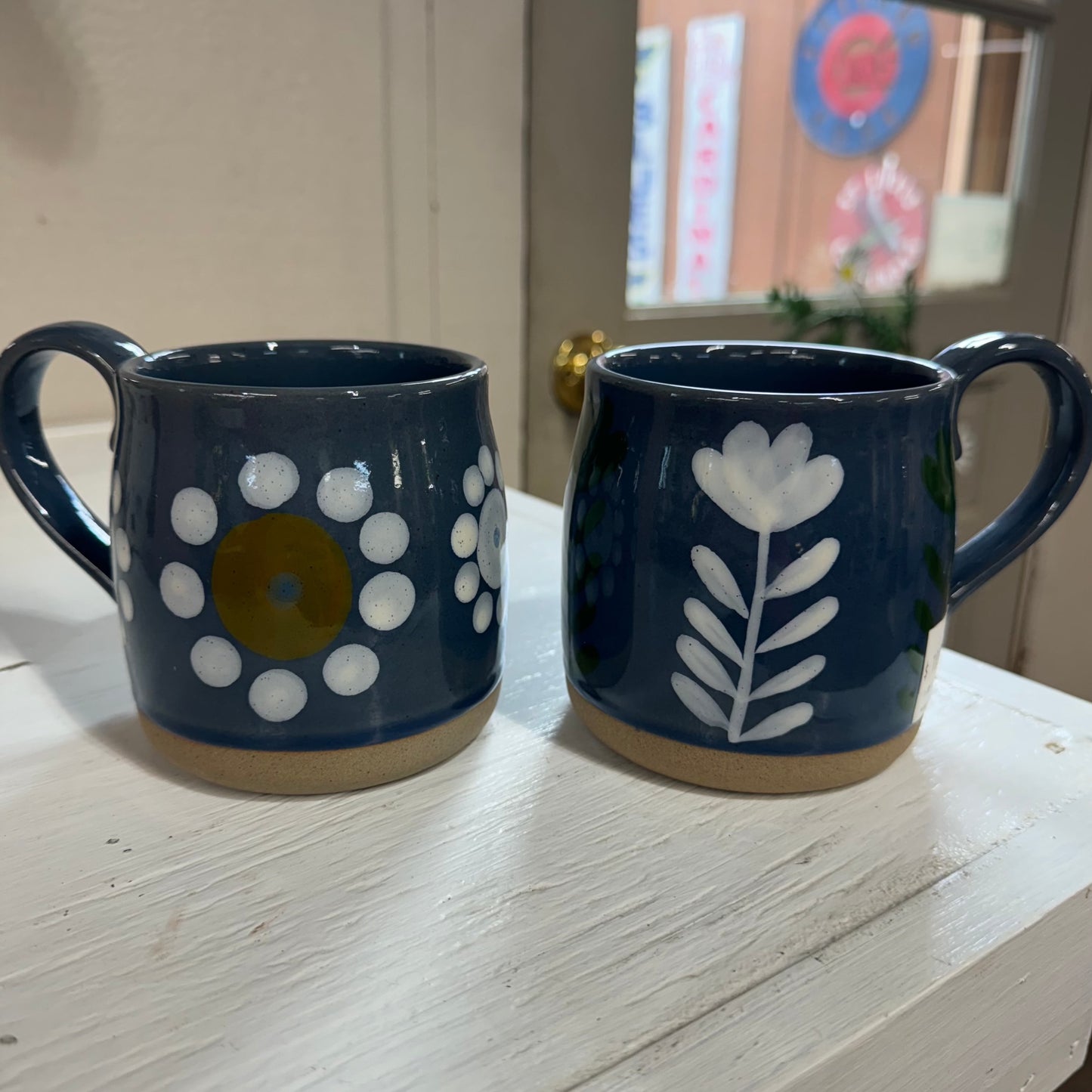 Blue Floral or Dotted Mug