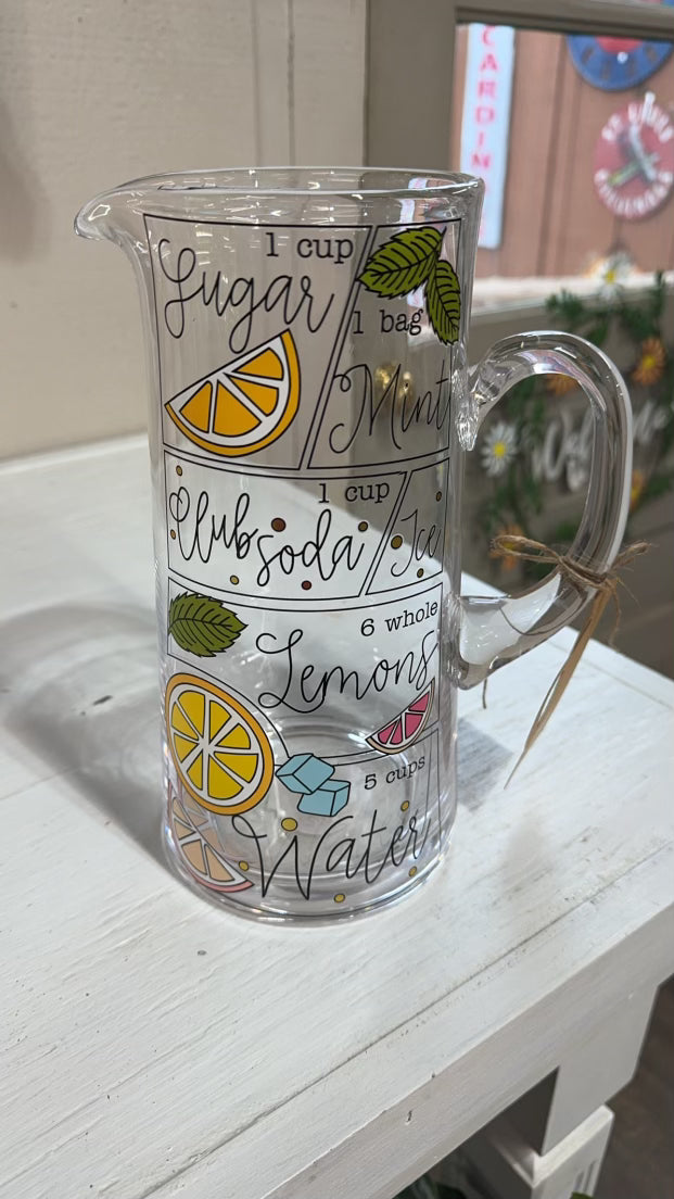 Lemonade Recipe Pitcher
