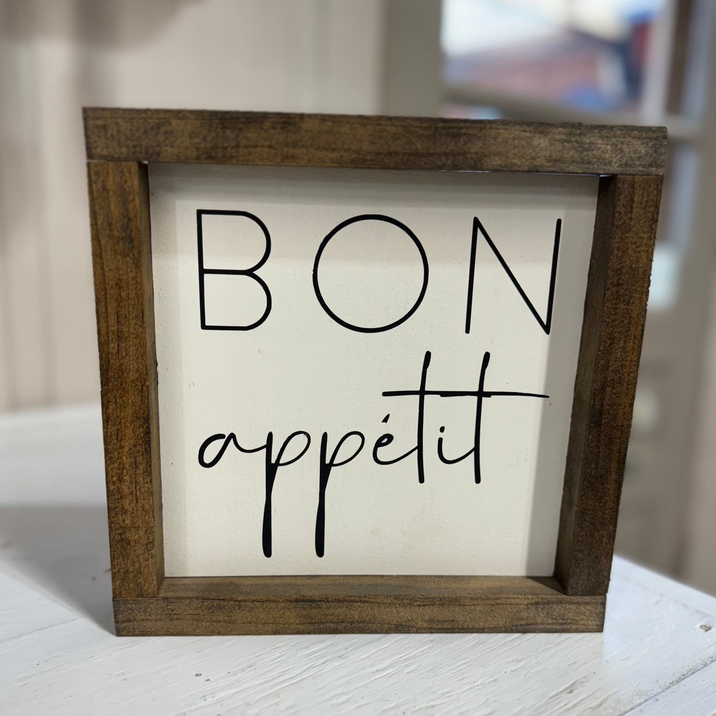 Square Wood Framed Sign