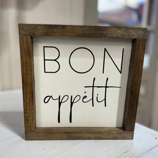 Square Wood Framed Sign