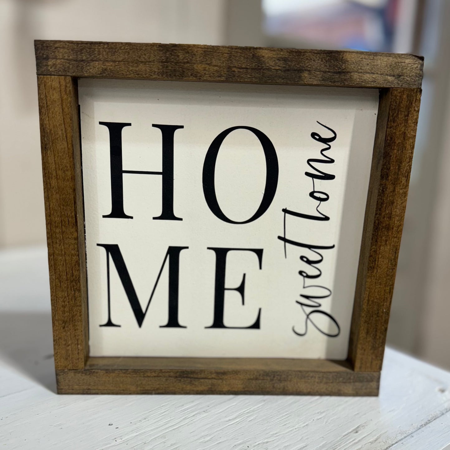 Square Wood Framed Sign