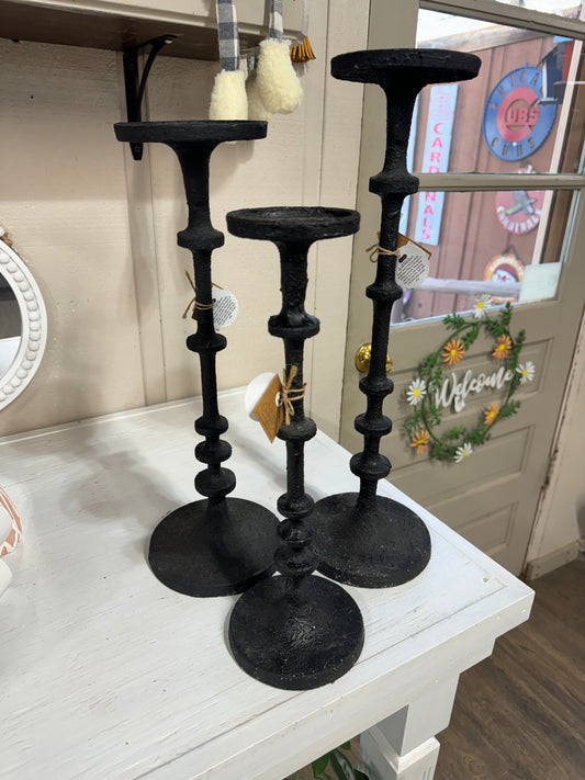 Mudpie Black Metal Candlesticks (Various Sizes)