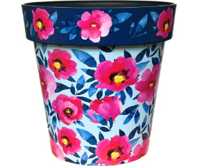 Sunshine 6" Zest Pot Pink Poppies Planter