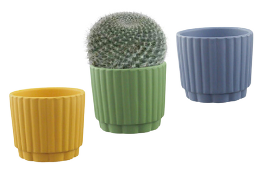 Dimensional Stripes Terracotta Planter