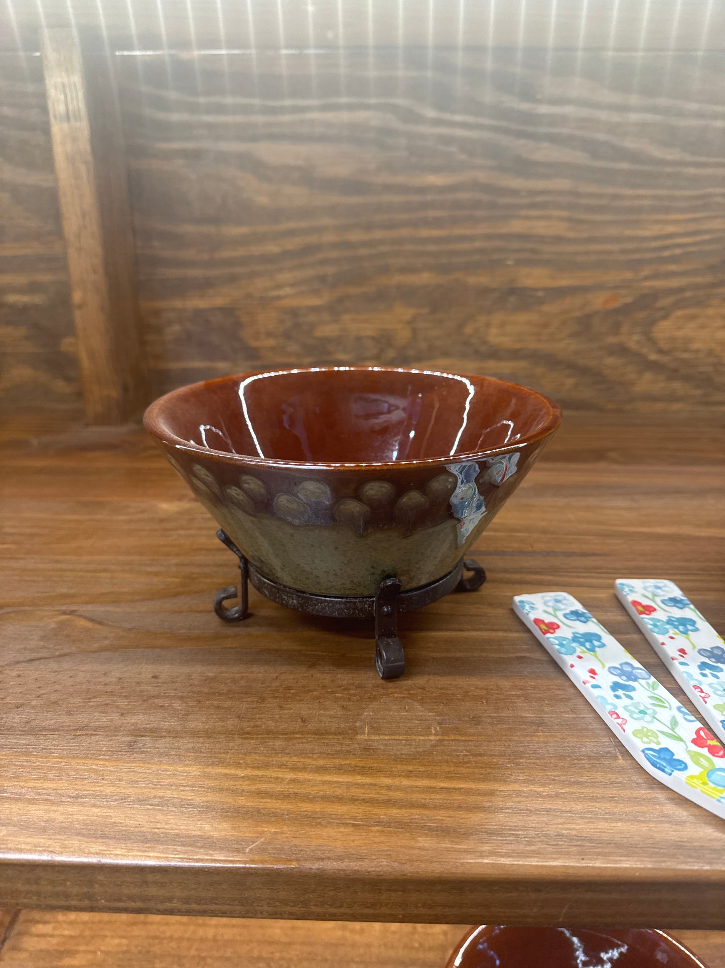Glazed Succulent Bowl w/ Stand