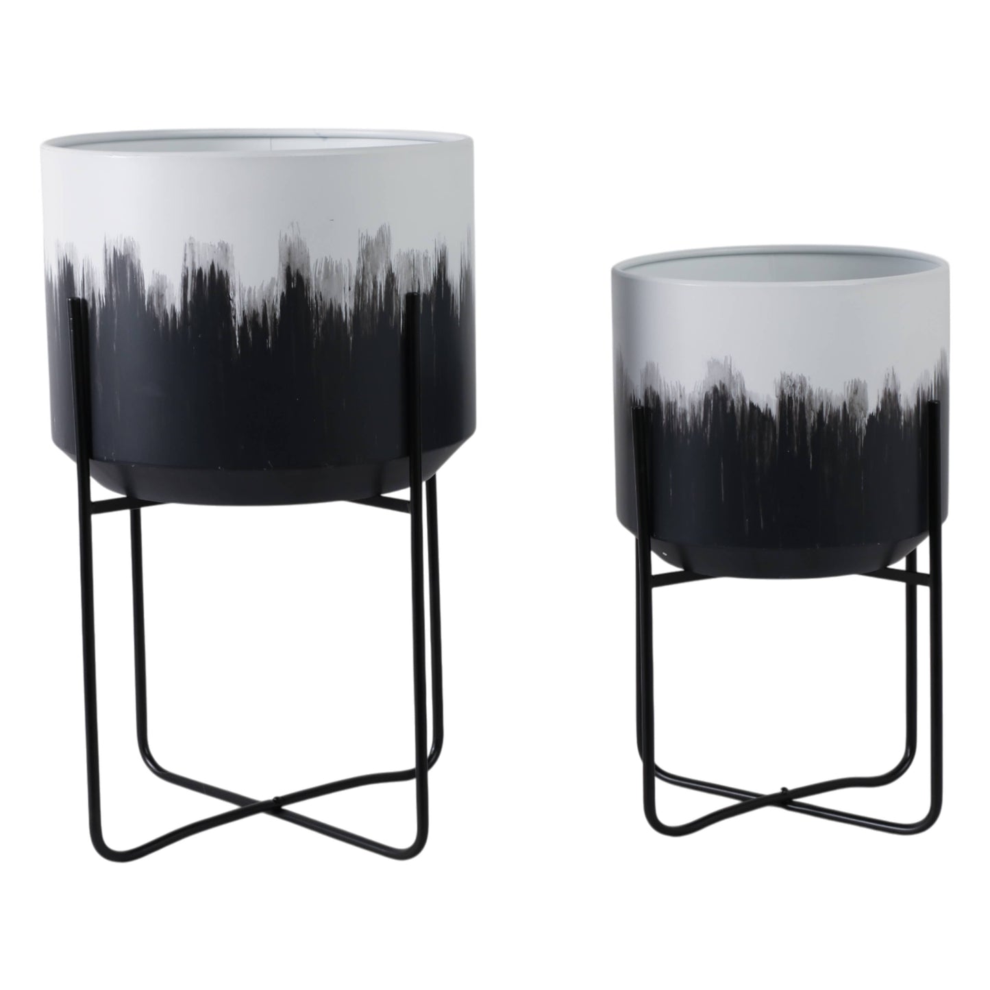 Metal Brush Stroke Stand Planters