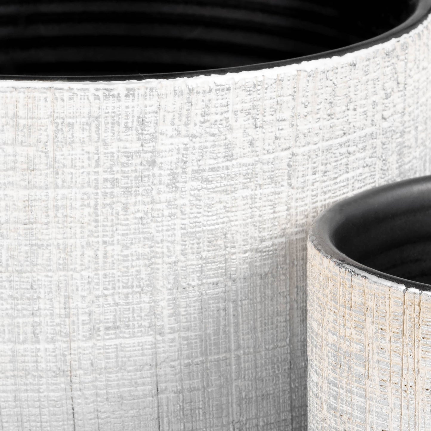 Silver Ceramic Textured Saucer Planters, 5/6 in.
