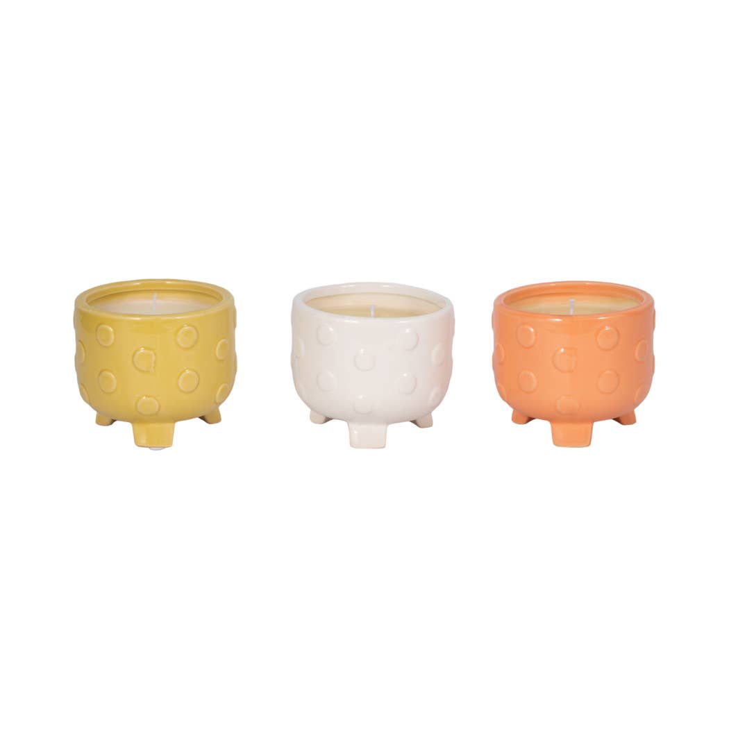 Patio Candles Multi Ceramic Big Dot Footed Planter, 16 Oz