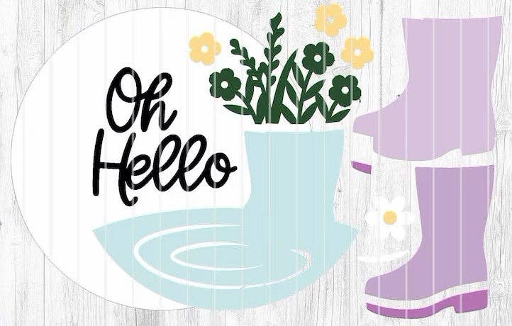 Spring- Oh Hello Rainboots  Door Hanger DIY | Paint Kit