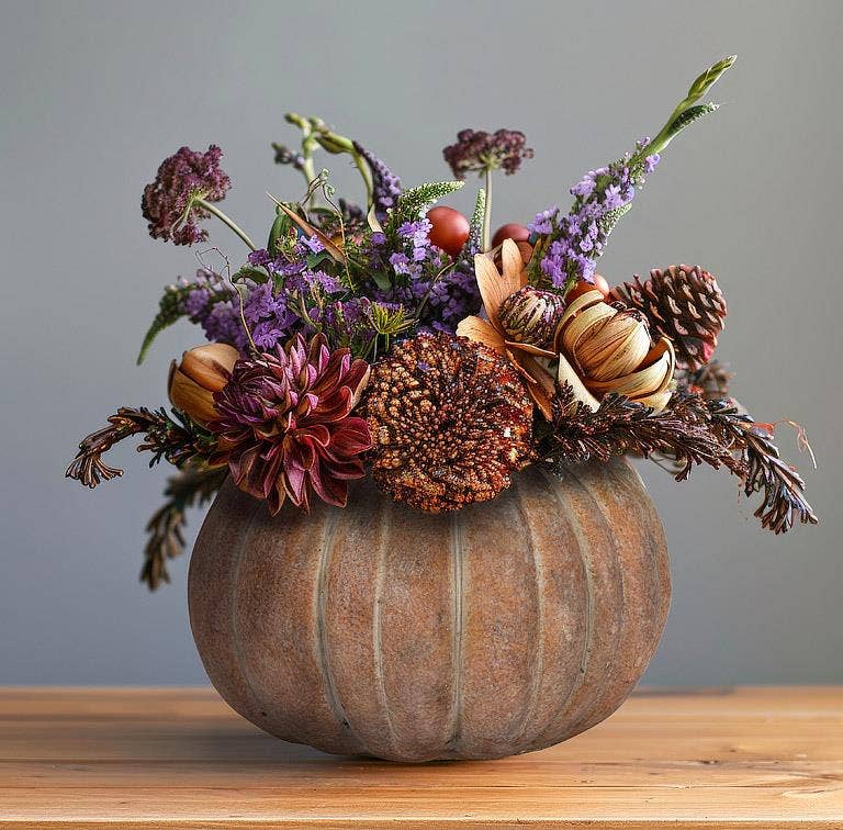 Cement Pumpkin Planter