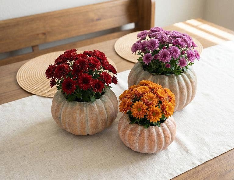 Cement Pumpkin Planter