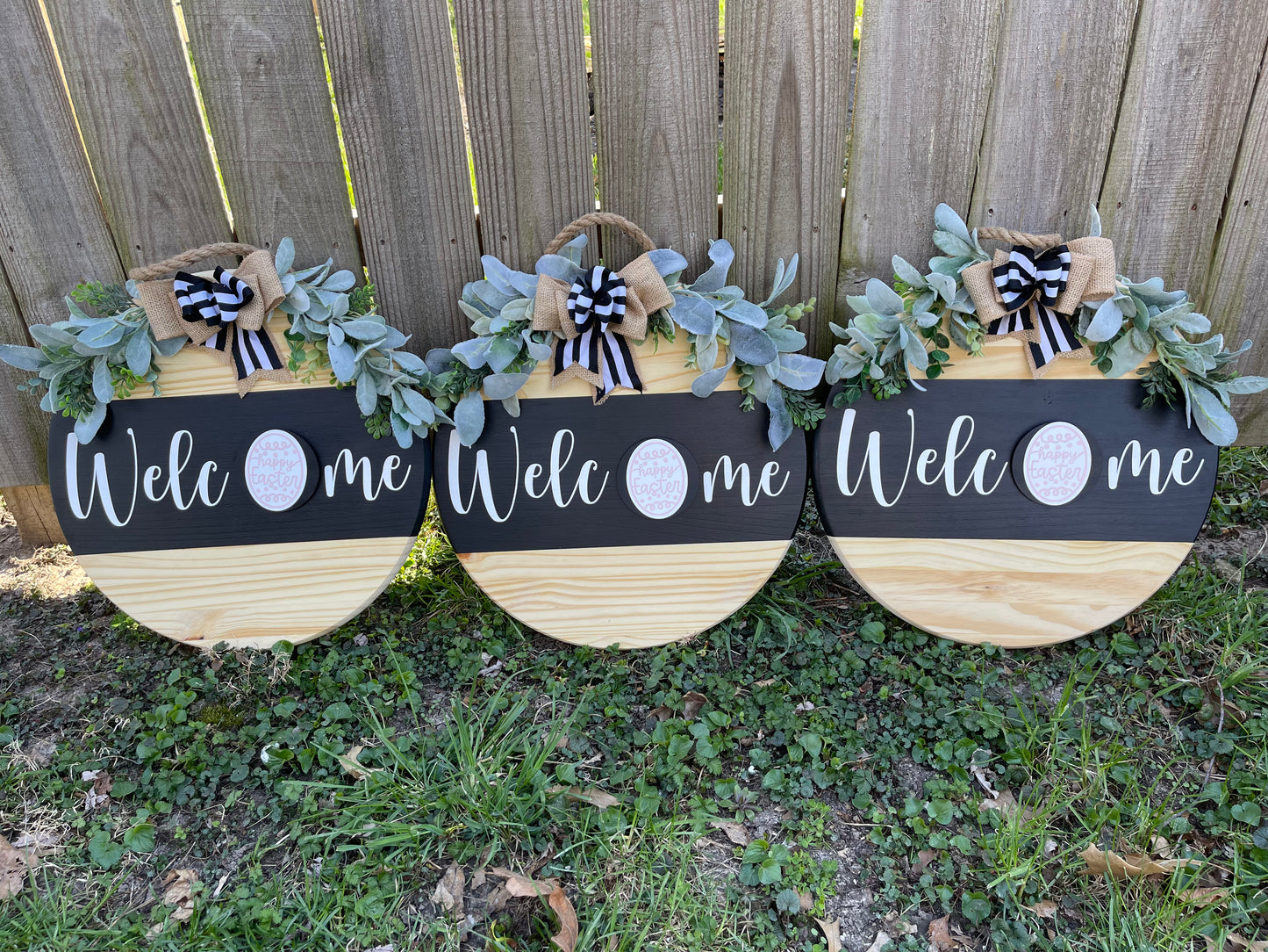 Interchangeable "Welcome" Hanging Sign by Timber & Twine