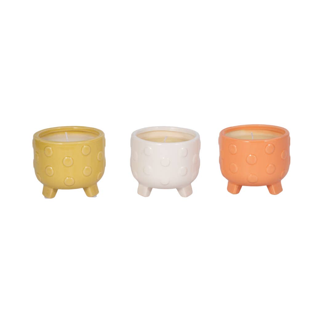 Patio Candles Multi Ceramic Big Dot Footed Planter, 16 Oz
