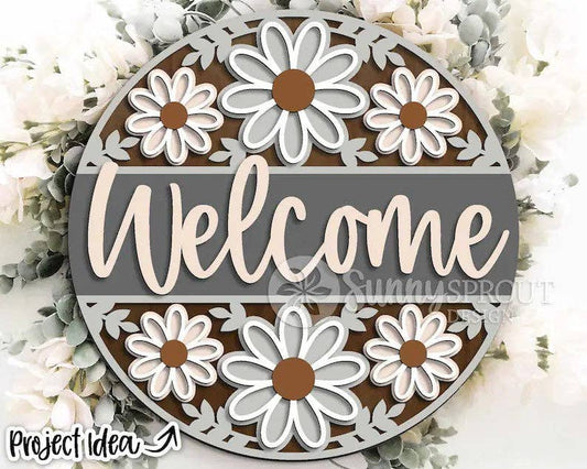 Spring- Welcome Flower Pattern Door Hanger DIY | Paint Kit