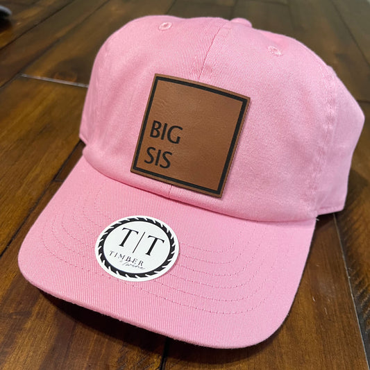 Children's "Big Sis" Leather Patch Baseball Cap by Timber & Twine