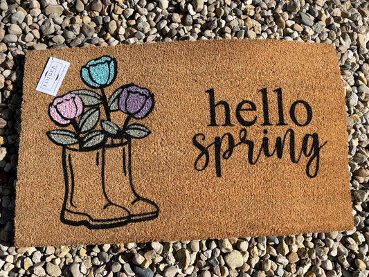 Hello Spring Doormat by Timber & Twine