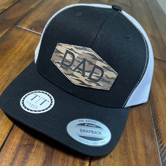 Camouflage Leather Patch "Dad" Baseball Cap by Timber & Twine