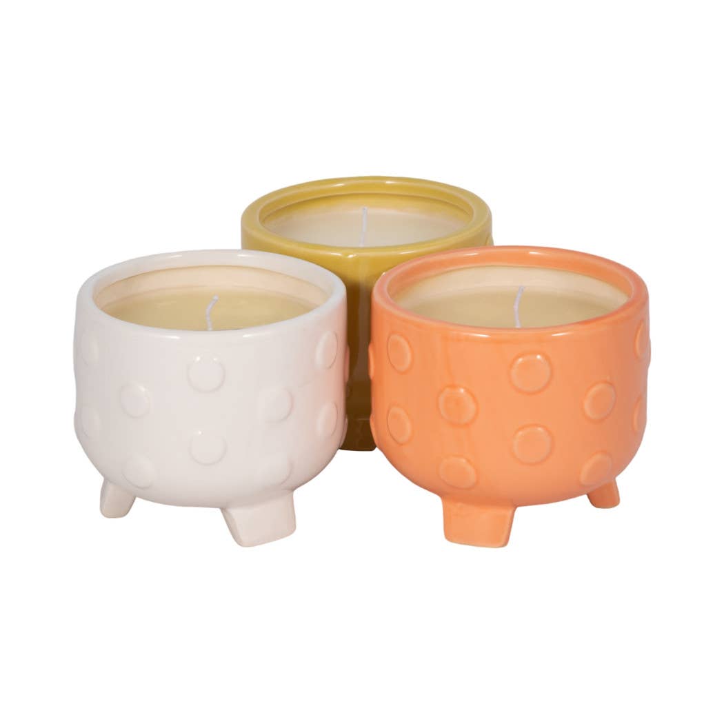 Patio Candles Multi Ceramic Big Dot Footed Planter, 16 Oz