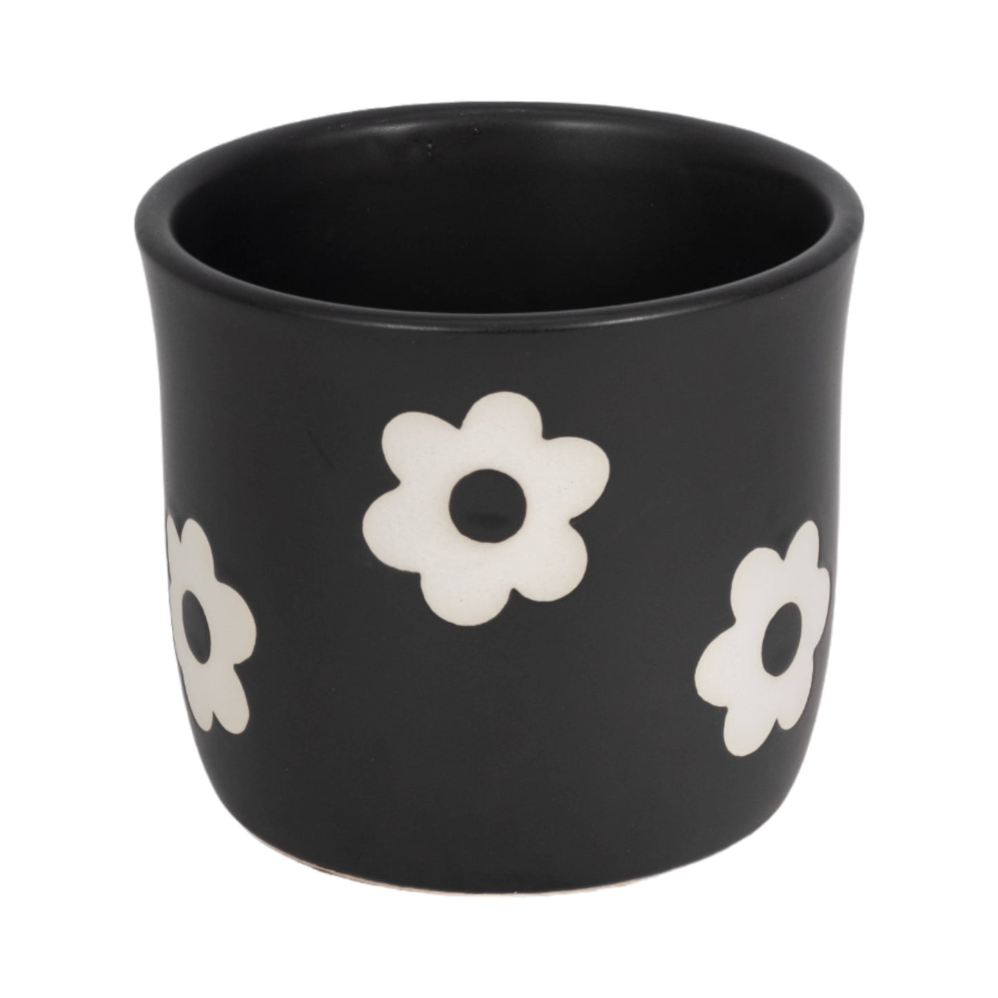6 in. Black/White Flower Power Planter