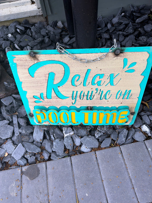 Relax Pool Sign