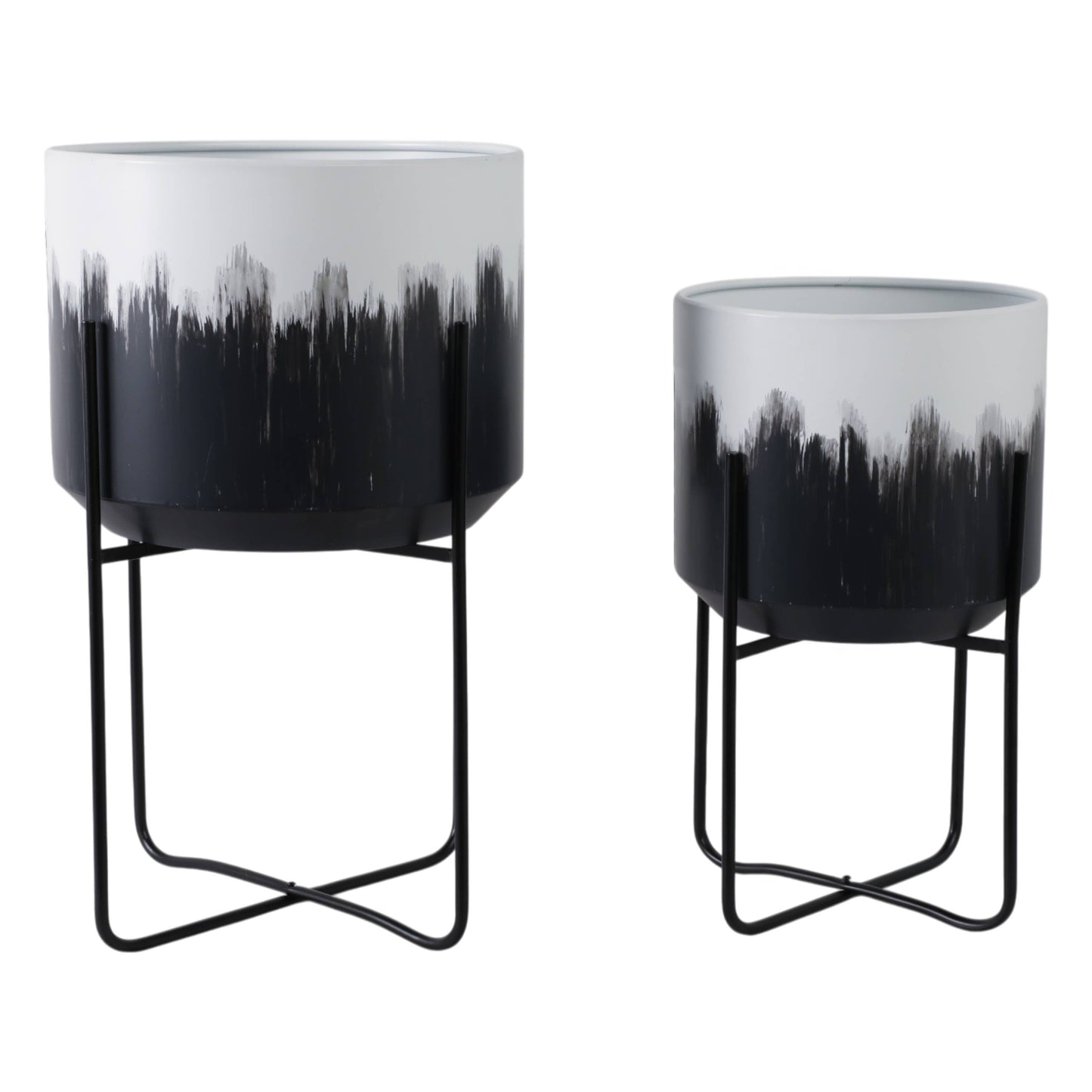 Metal Brush Stroke Stand Planters