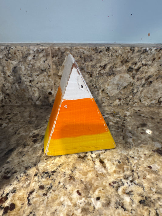 Candy Corn Hand-Crafted Wood Decor (Small)