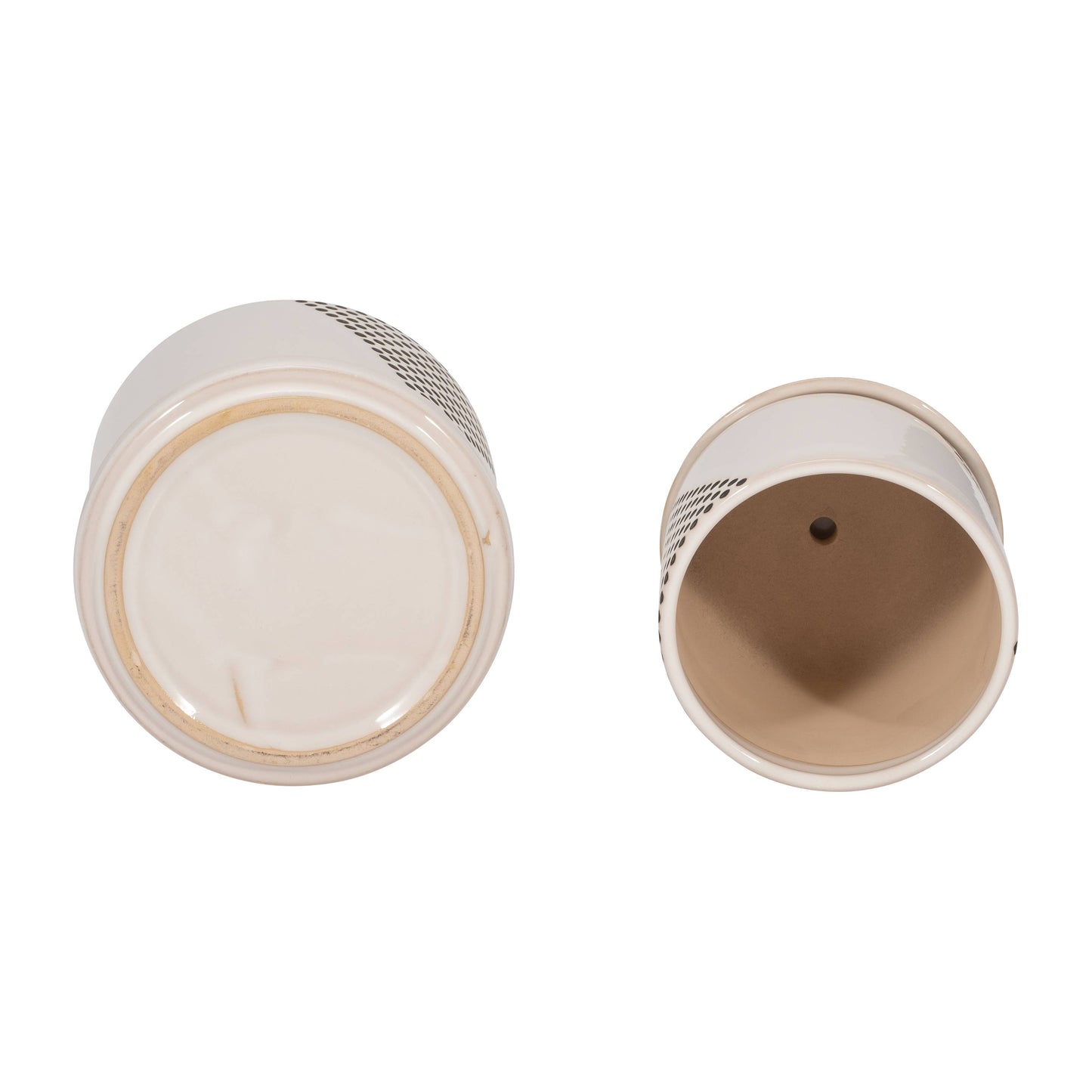 White Ceramic Triangle Dot Planter, 6/8 in.