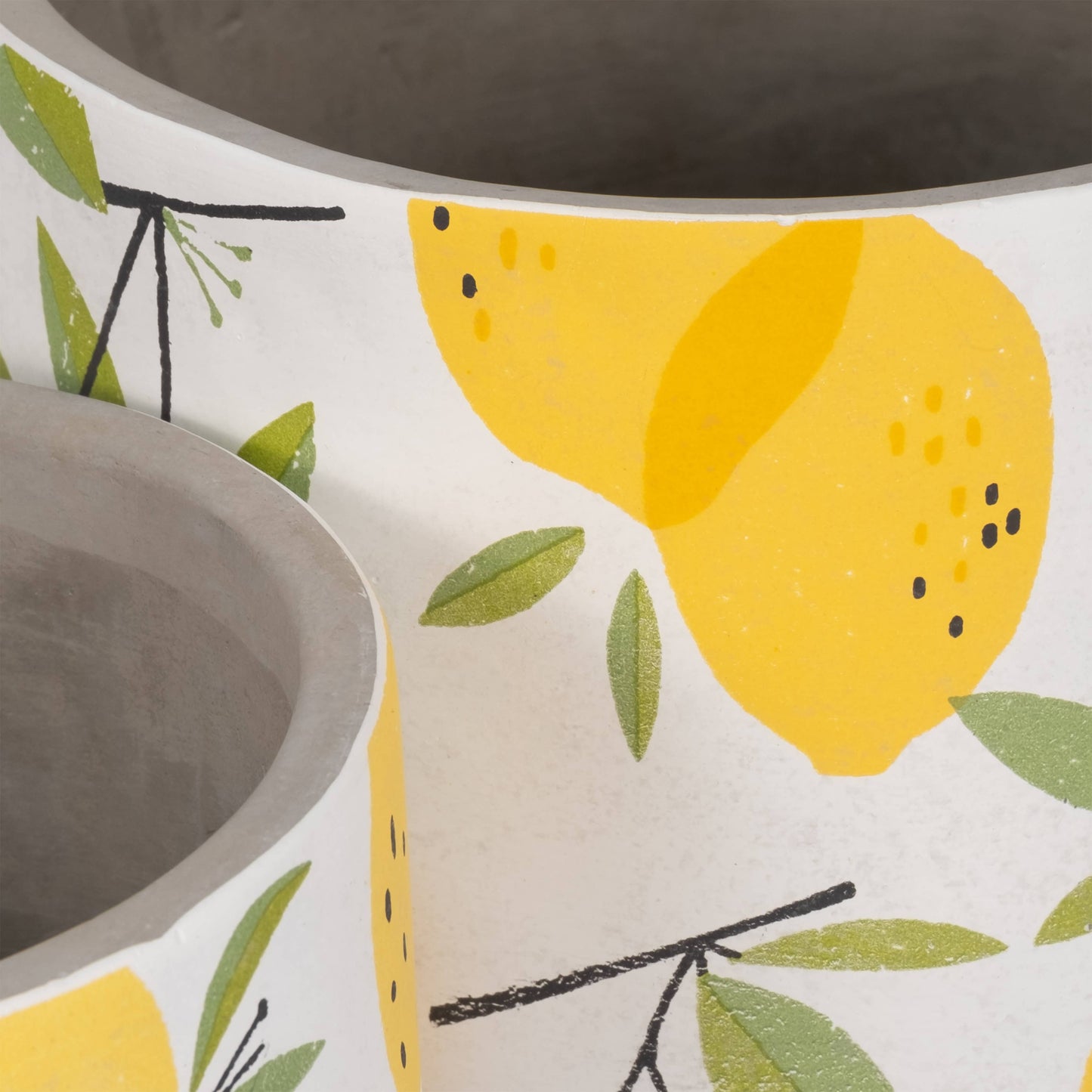 Yellow Pottery Growing Lemons Planters, 6/7 in.