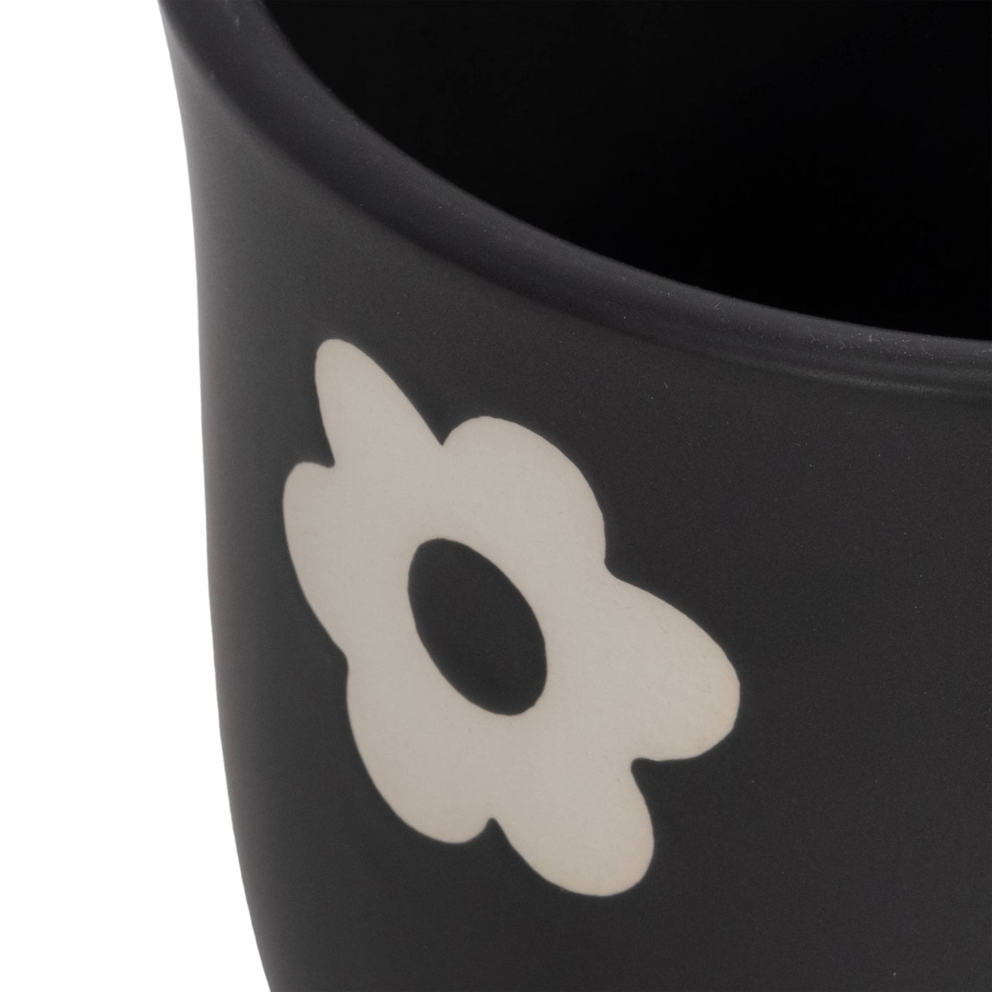 6 in. Black/White Flower Power Planter