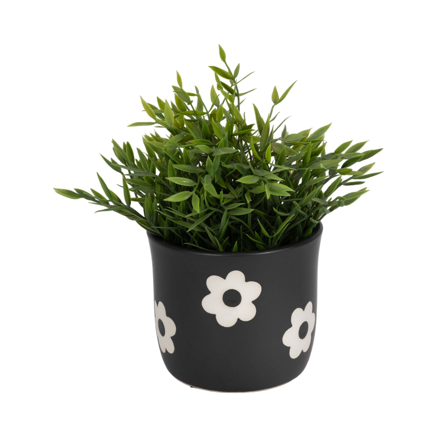 6 in. Black/White Flower Power Planter