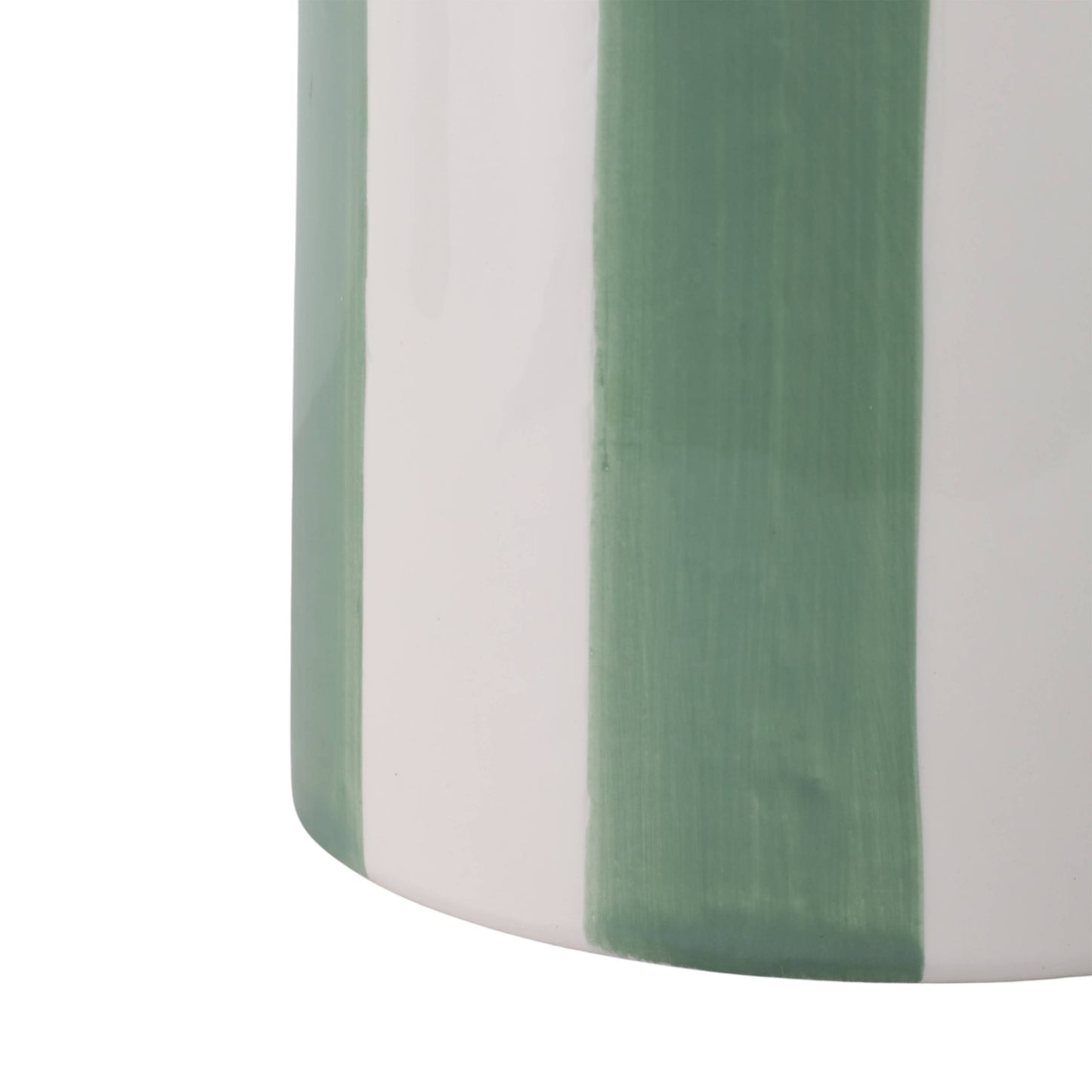 Green/White Ceramic Striped