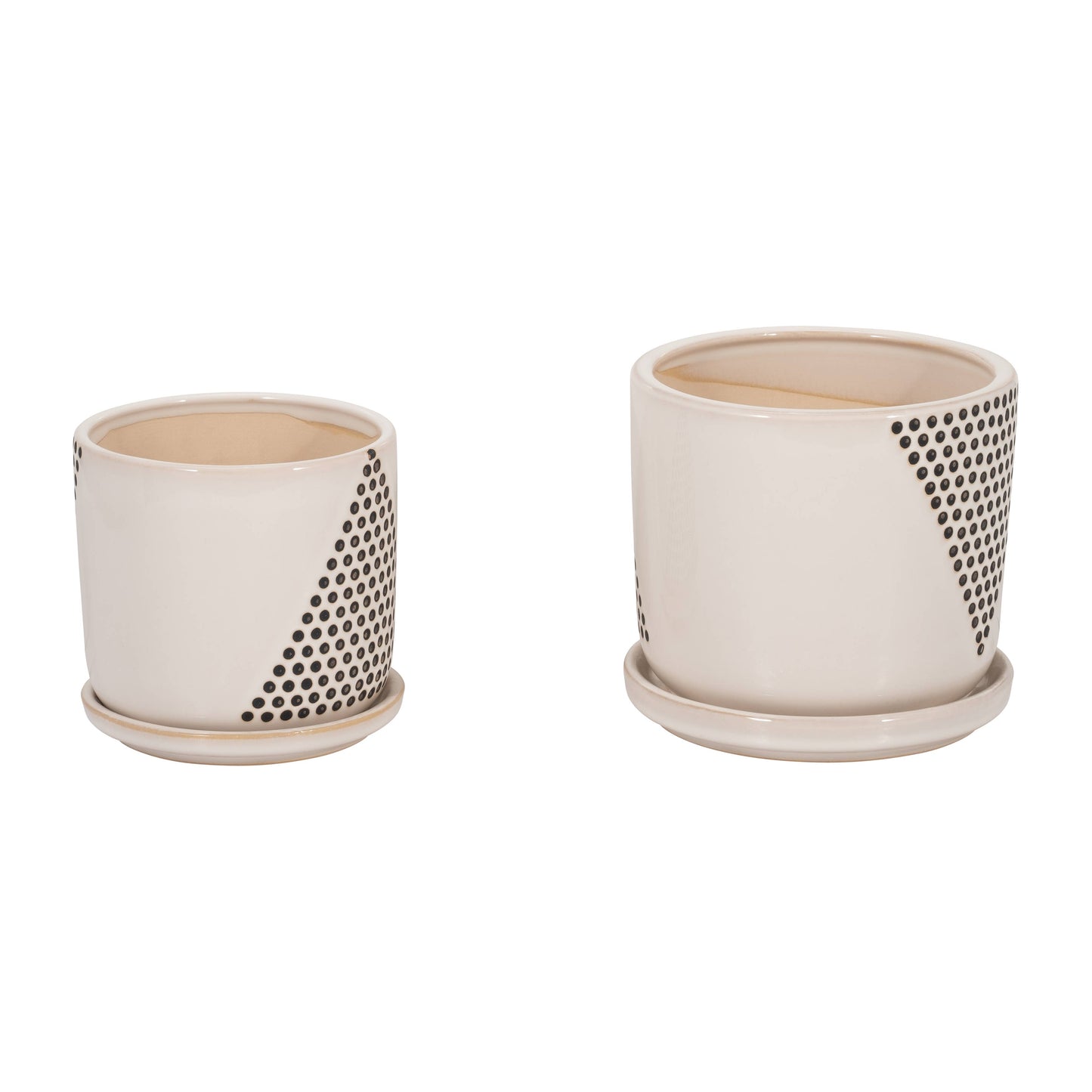 White Ceramic Triangle Dot Planter, 6/8 in.