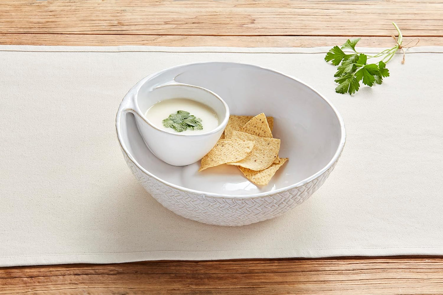 Mudpie Chip & Dip Stoneware Bowl