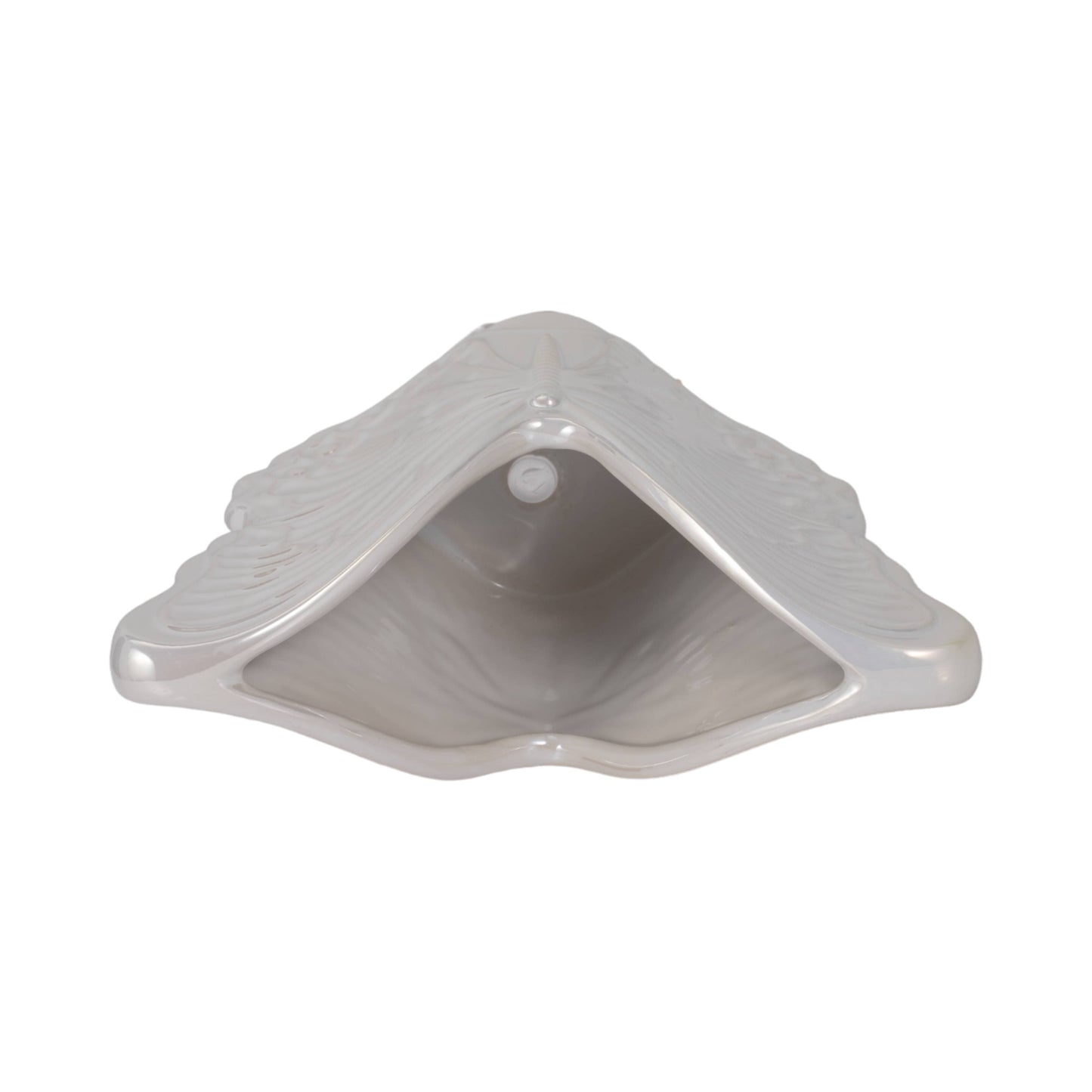Planter - Ivory Ceramic Iridescent Butterfly, 7 in.